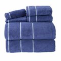 Bedford Home Quick Dry 100 Percent Cotton Zero Twist 6 Piece Towel Set - Navy 67A-76924